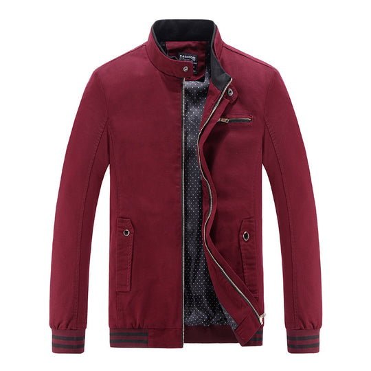 Herren modische Utility-Jacke mit hohem Stehkragen und Taschen EB