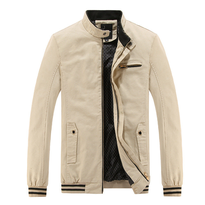 Herren modische Utility-Jacke mit hohem Stehkragen und Taschen EB