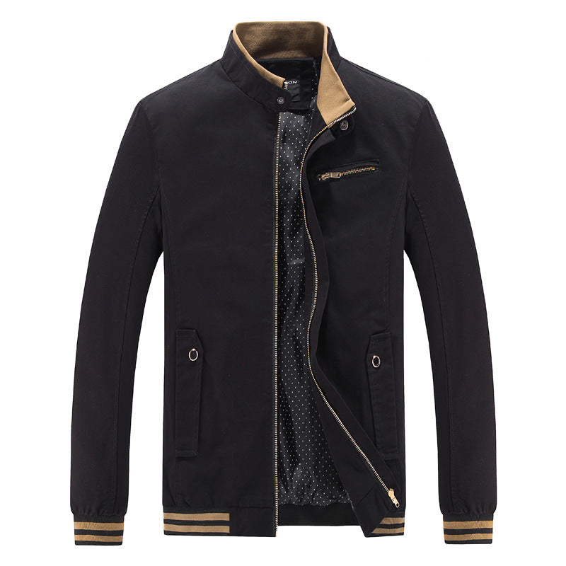 Herren modische Utility-Jacke mit hohem Stehkragen und Taschen EB