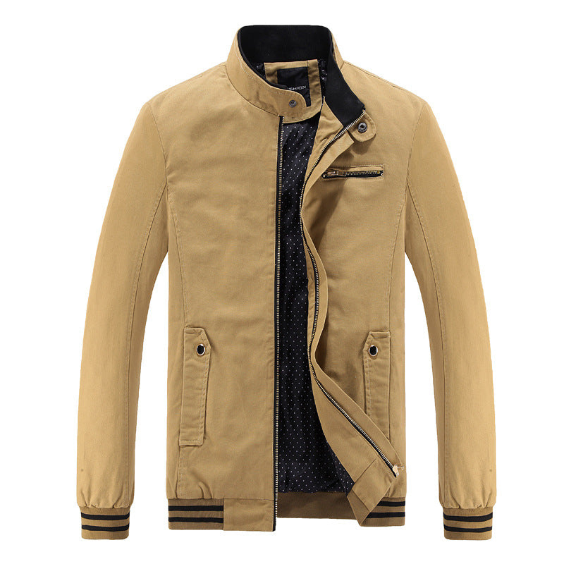Herren modische Utility-Jacke mit hohem Stehkragen und Taschen EB
