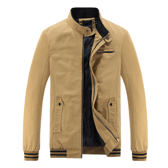 Herren modische Utility-Jacke mit hohem Stehkragen und Taschen EB