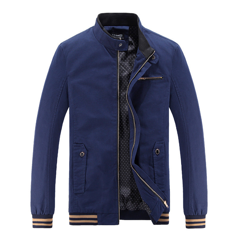 Herren modische Utility-Jacke mit hohem Stehkragen und Taschen EB