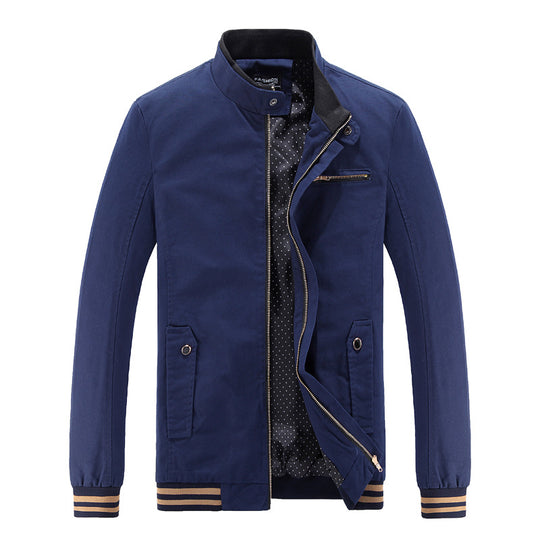 Herren modische Utility-Jacke mit hohem Stehkragen und Taschen EB