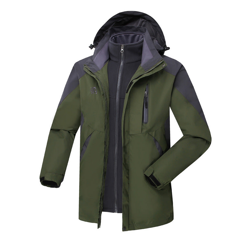 Women's  three-in-one waterproof insulated hooded ski jacket with removable fleece liner EB