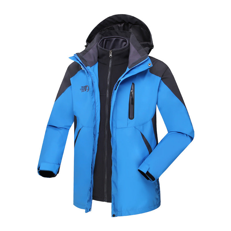 Women's  three-in-one waterproof insulated hooded ski jacket with removable fleece liner EB