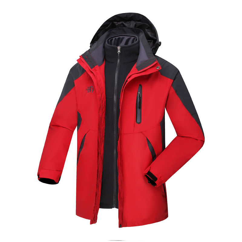 Women's  three-in-one waterproof insulated hooded ski jacket with removable fleece liner EB