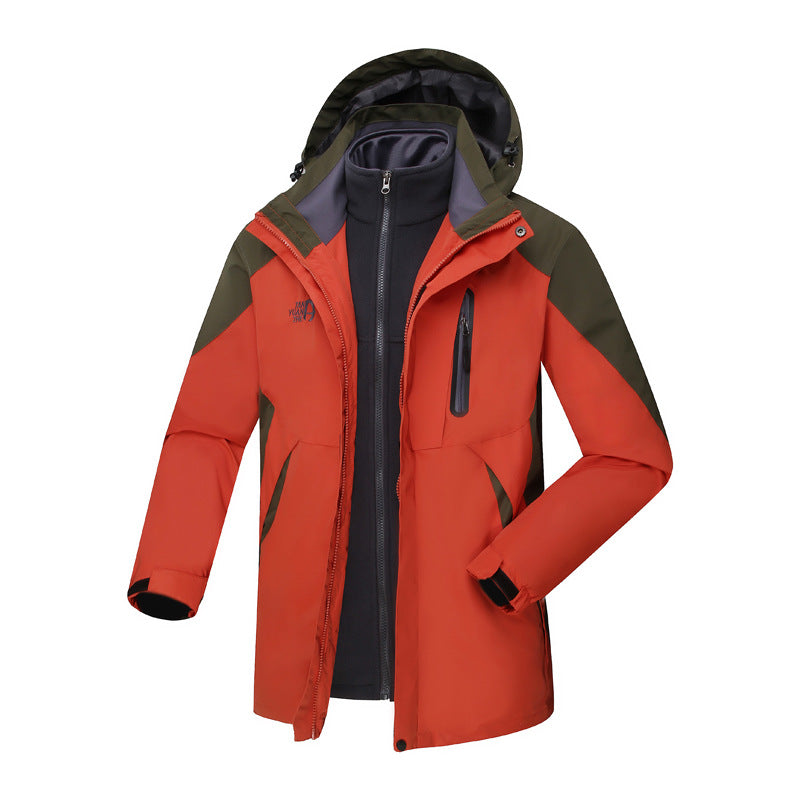 Women's  three-in-one waterproof insulated hooded ski jacket with removable fleece liner EB
