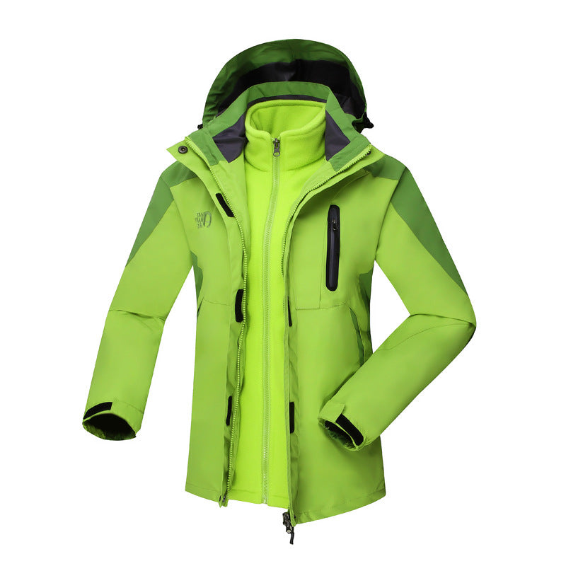 Women's  three-in-one waterproof insulated hooded ski jacket with removable fleece liner EB