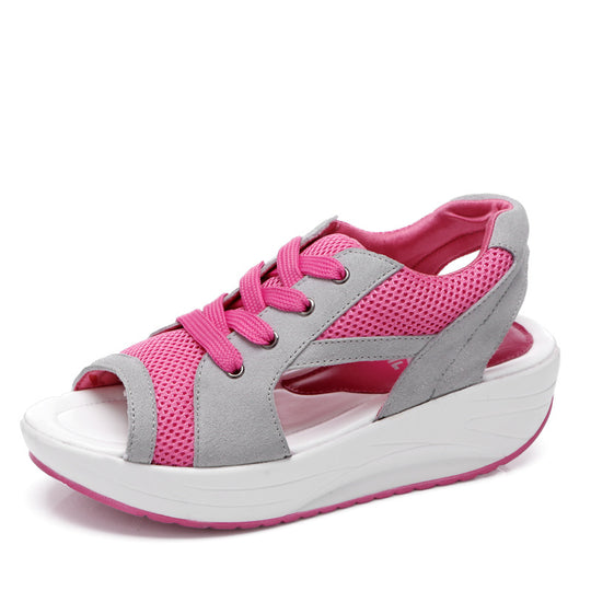 Damen nan Sneaker-Sandale mit Plateau-Sohle und atmungsaktivem Netzgewebe EB