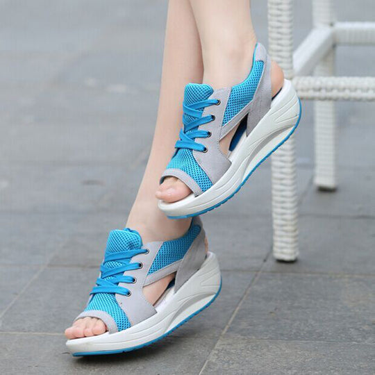 Damen nan Sneaker-Sandale mit Plateau-Sohle und atmungsaktivem Netzgewebe EB
