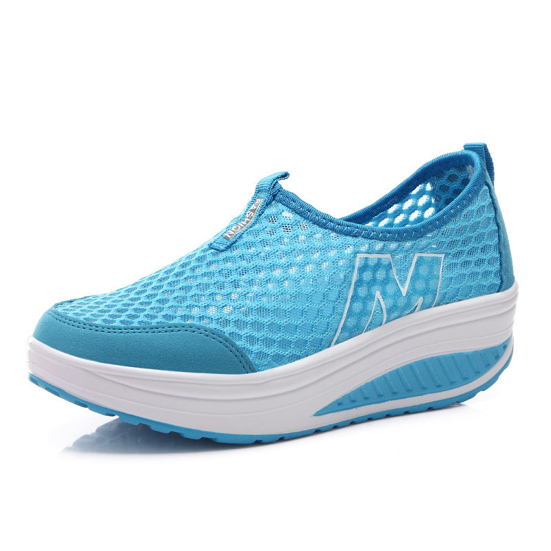 Damen nan leichter Netz-Slipper mit ergonomischer Keilsohle und stoßdämpfender Zwischensohle EB