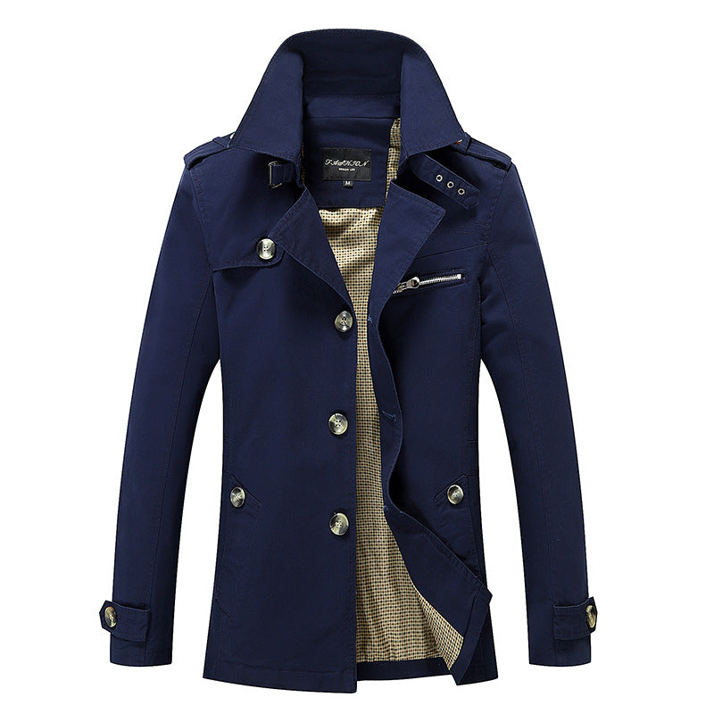 Herren lässige Trenchjacke mit praktischen Taschen und modernem Design EB