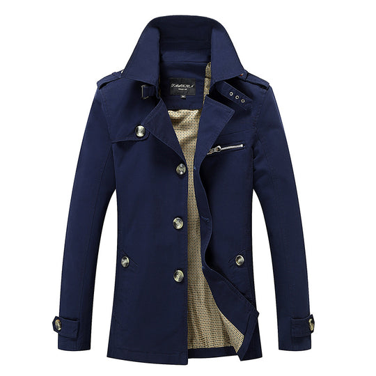Herren lässige Trenchjacke mit praktischen Taschen und modernem Design EB