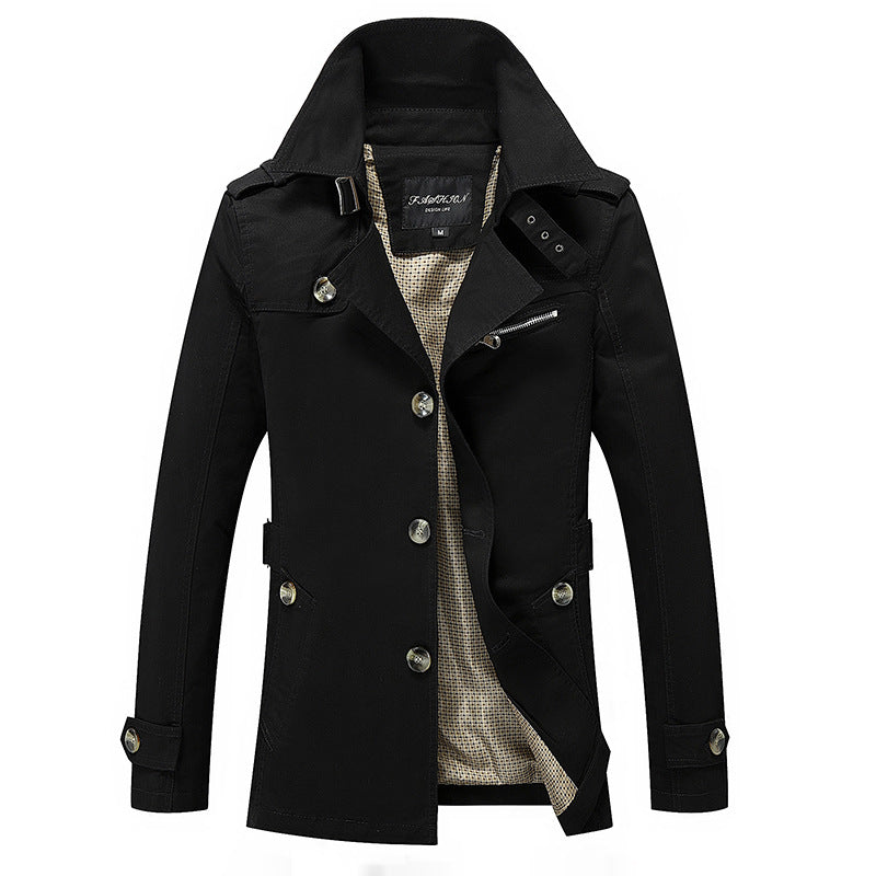 Herren lässige Trenchjacke mit praktischen Taschen und modernem Design EB