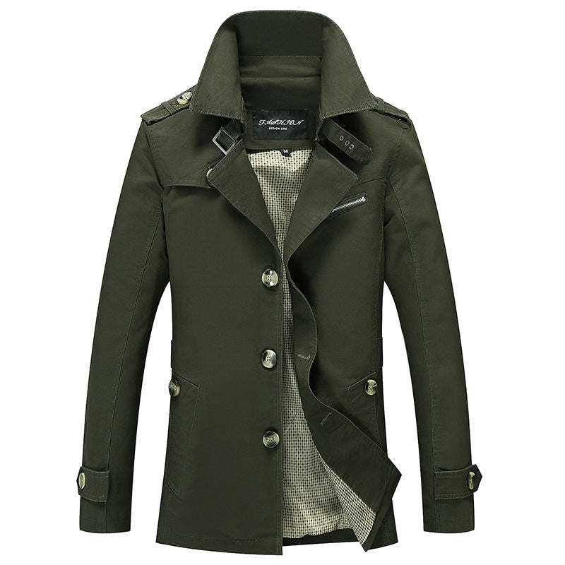 Herren lässige Trenchjacke mit praktischen Taschen und modernem Design EB