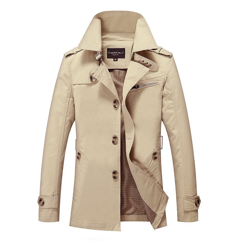 Herren lässige Trenchjacke mit praktischen Taschen und modernem Design EB