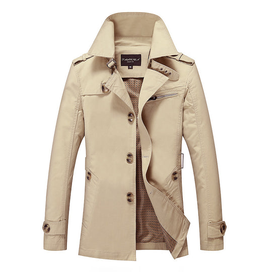 Herren lässige Trenchjacke mit praktischen Taschen und modernem Design EB