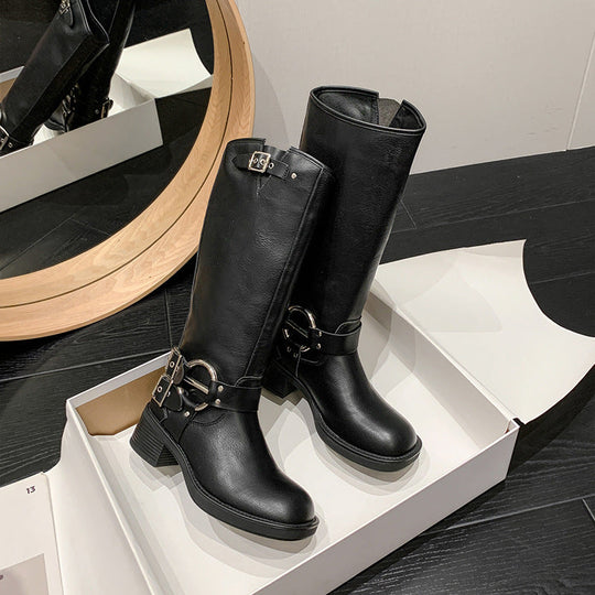 Robuste Schwarze Combat-Stiefel für Damen EB