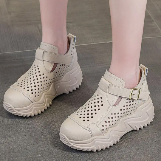 Atmungsaktive Sommer-Schuhe für Damen mit dicken Sohlen EB EB