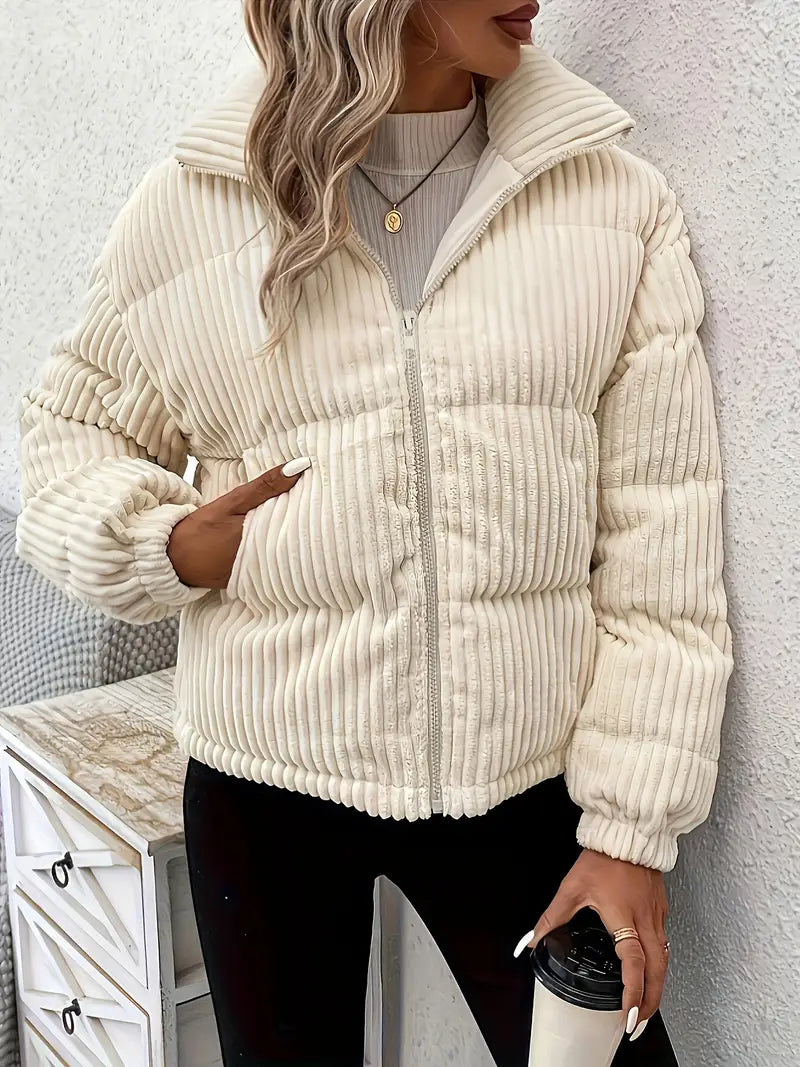 EB | Gerippte Pufferjacke mit Reißverschluss