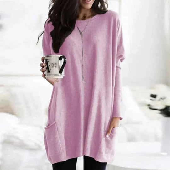 EBMode - Lässiger Langarm-Longpullover