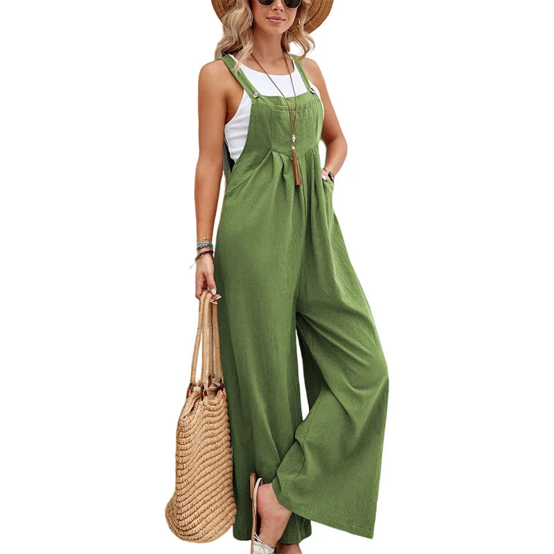 EB | Ärmellose Latzhose Lässig Jumpsuit