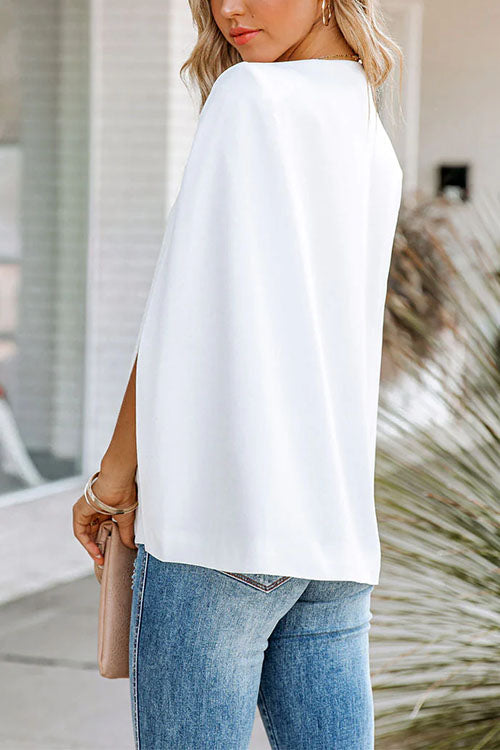 EB | Rosiedress Offene Front Schlitzärmel Cape Jacke
