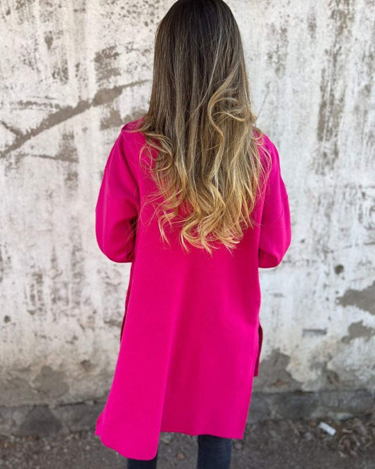 EB | Langer Cardigan mit Minimalistischer Prägung