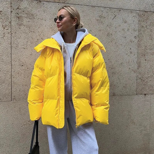 EB | Damen Puffer Kapuzen Jacke - Übergroß