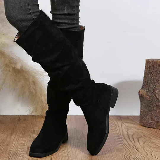 EB | Bequeme Kniehohe Stiefel Dicker Absatz