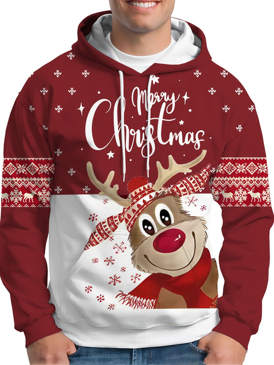 EB | Hoodie mit Weihnachtsdruck Polyester Frohe Weihnachten Rentier Design