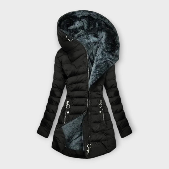 EB | Damen Lange Winterjacke mit Luxus Fellfutter