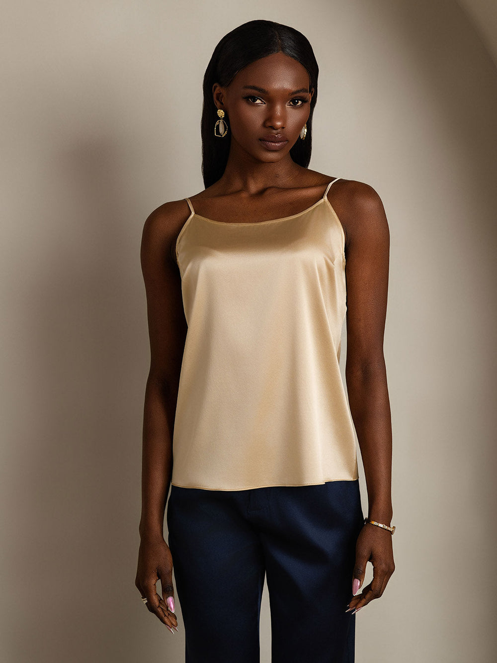 EB | Seide Entspannt Spaghettiträger Camisole Top