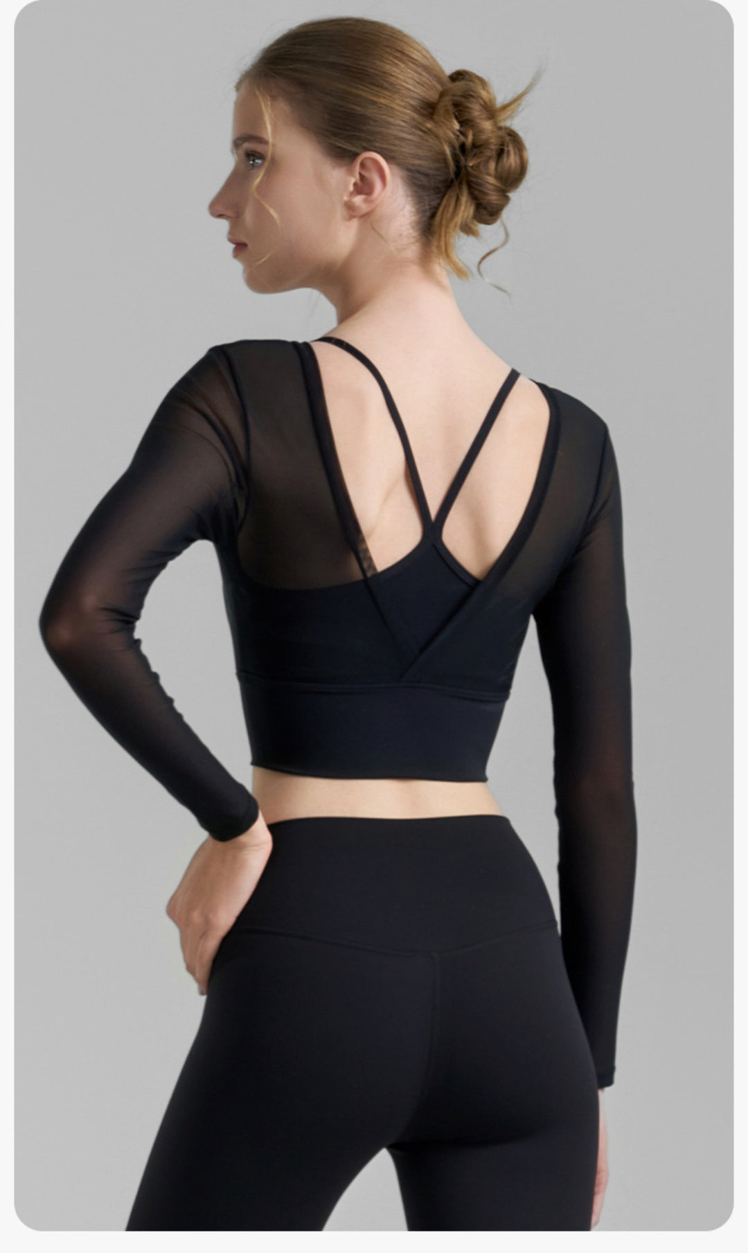 EB | Fake zwei sexy Mesh-Yoga-Kleidung