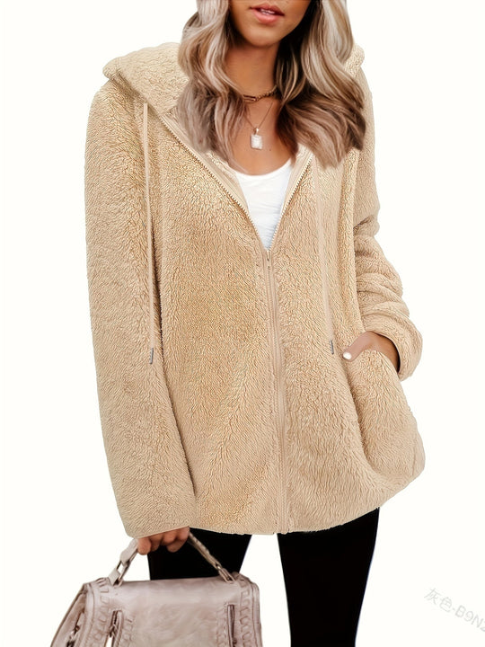 EB | Leichtgewicht Teddyjacke mit Kapuze Polyester Warm und Bequem