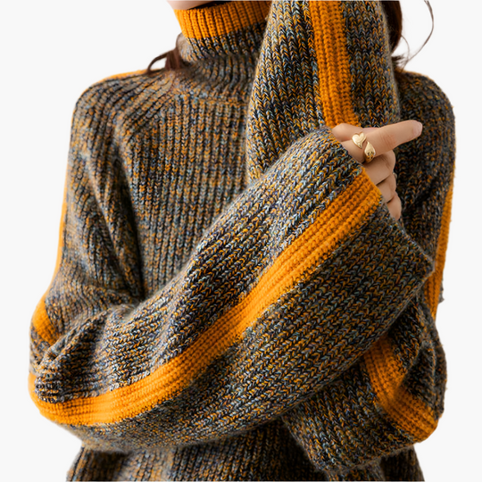 EB | Strickpullover mit Rollkragen - Modischer Winterpullover für Alltag und Freizeit
