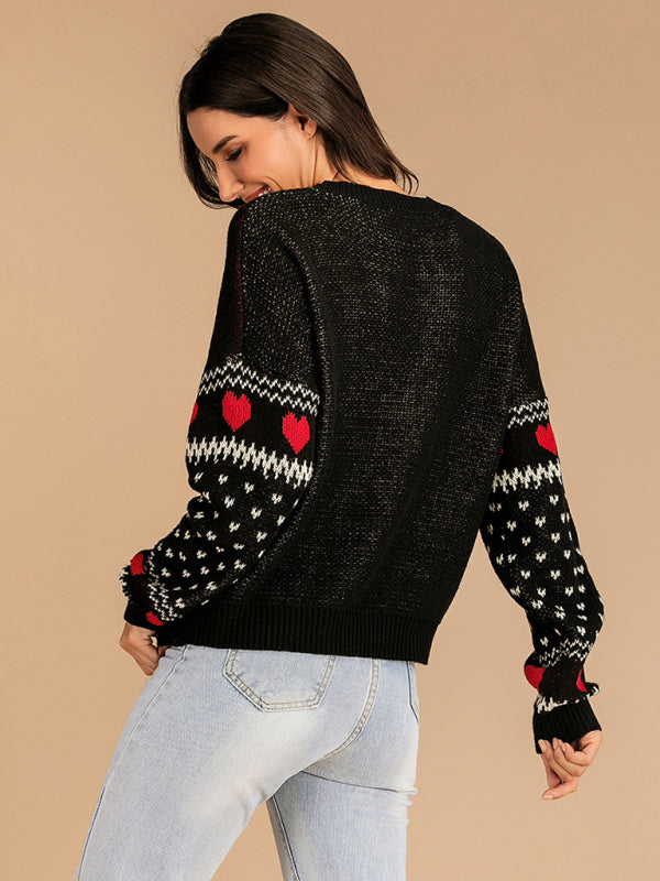 EB | Rentiere Jacquard Strick Weihnachts Pullover