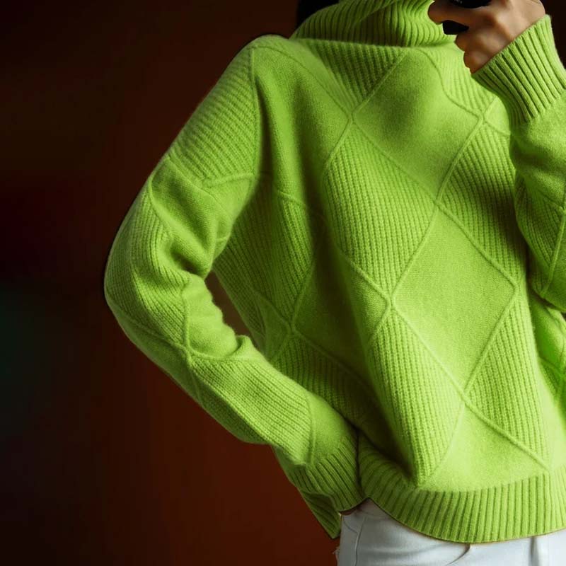 EB | Einfarbiger Klassischer Strickpullover Für Damen