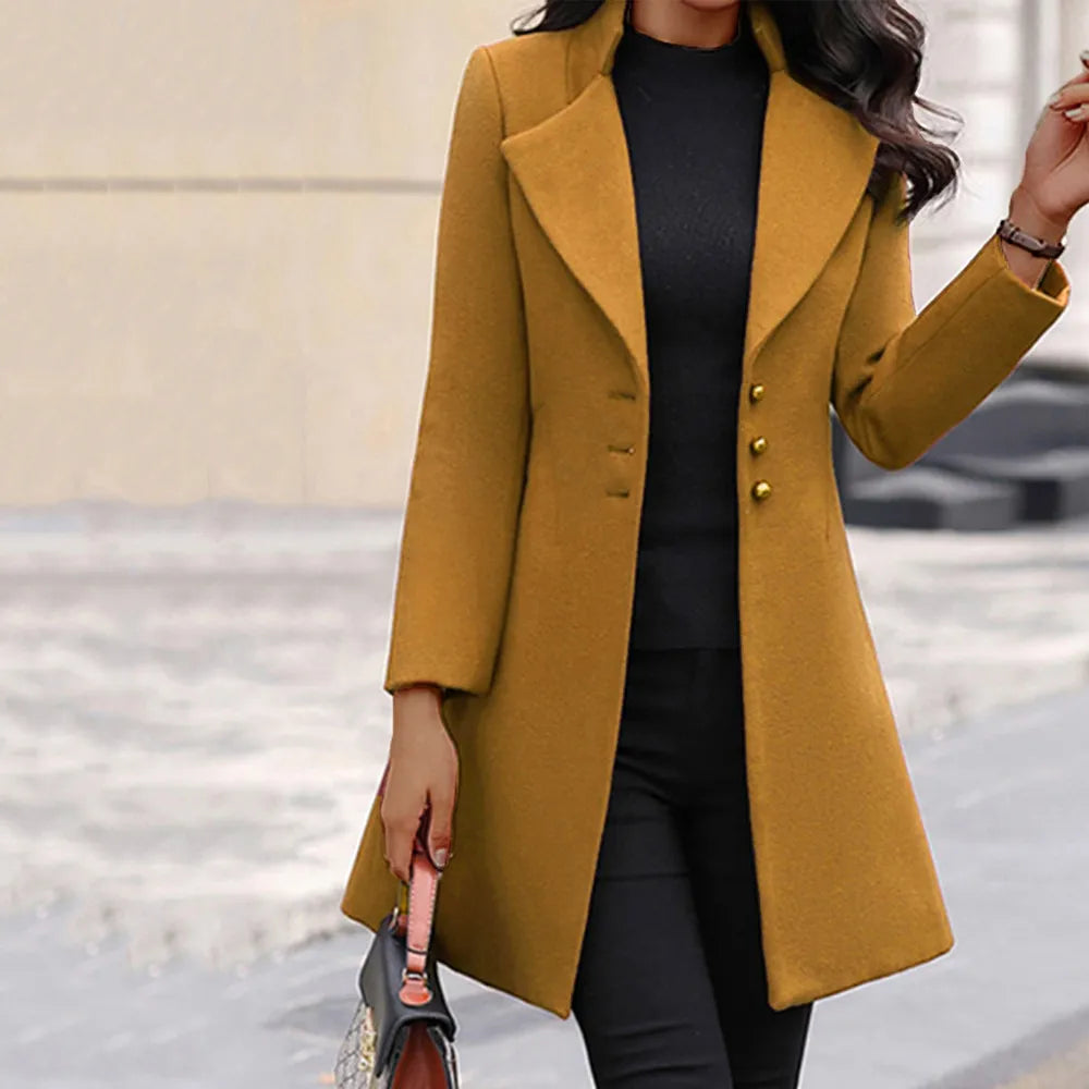EB | Lange Wollen Damenjacke Im Italienischen Stil