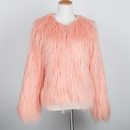 Damen Flauschige Kurzjacke mit elegantem Schnitt und weichem Fellgefühl EB