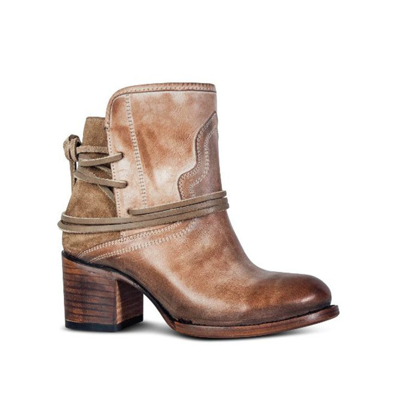 Elegante Leder Damen Stiefeletten EB