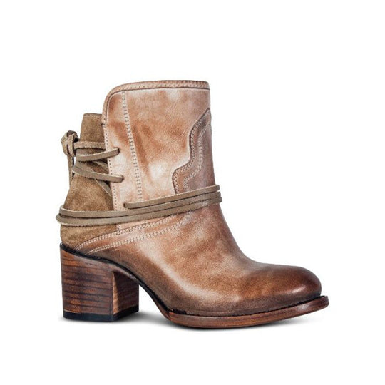 Elegante Leder Damen Stiefeletten EB