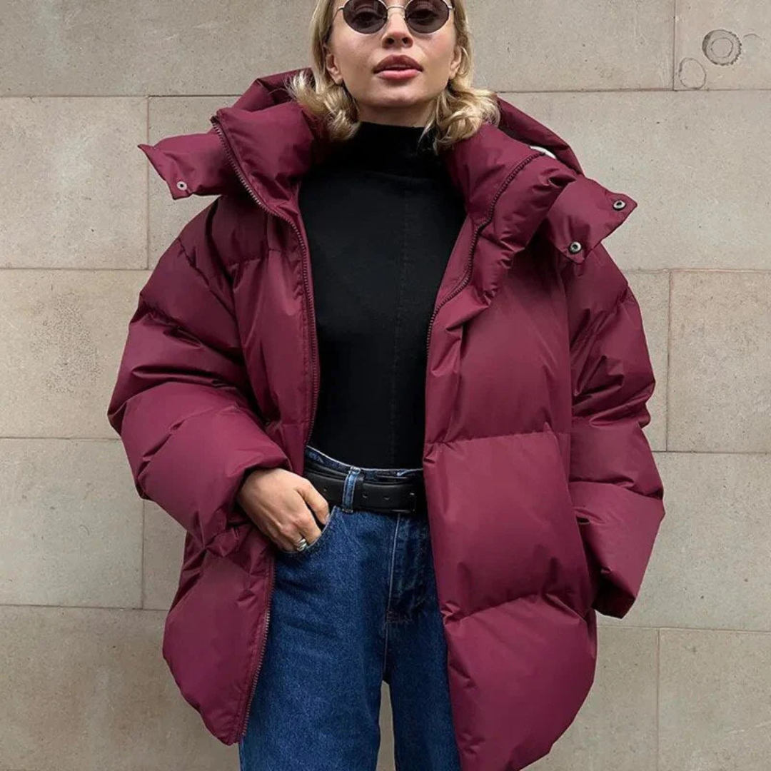 EB | Damen Puffer Kapuzen Jacke - Übergroß