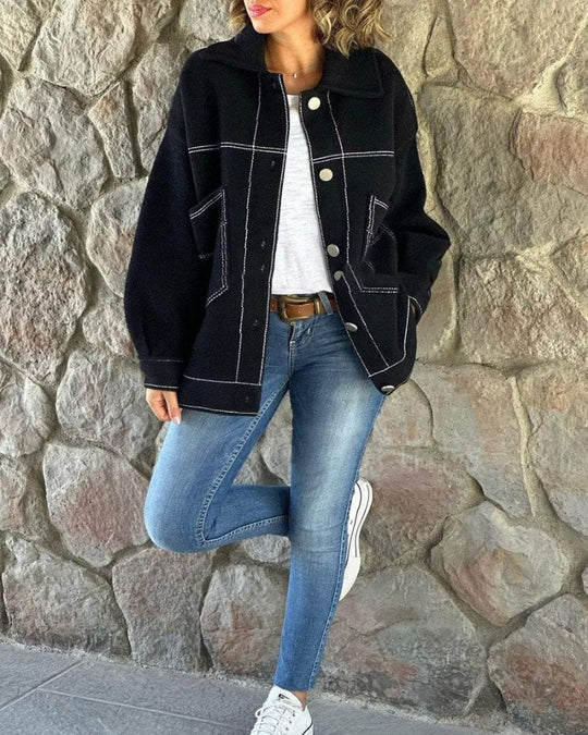 EB | Stylische Jacke mit Kontrastierenden Revers