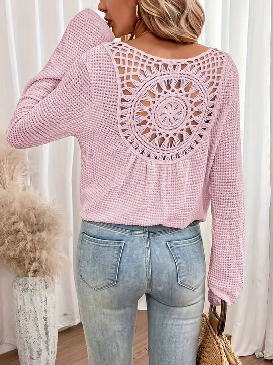 EB | Trendige Damen Sweater Gehäkelte Trendy, Komfortabel