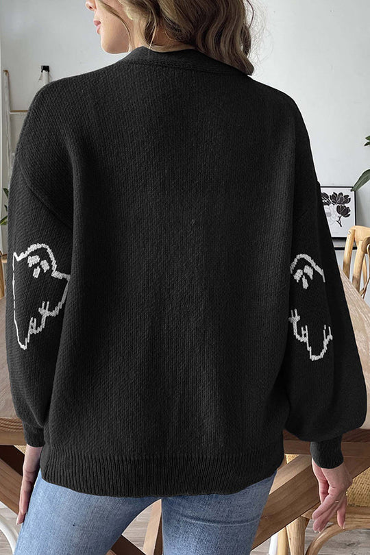 EB | Halloween-Geist-Button-Pullover