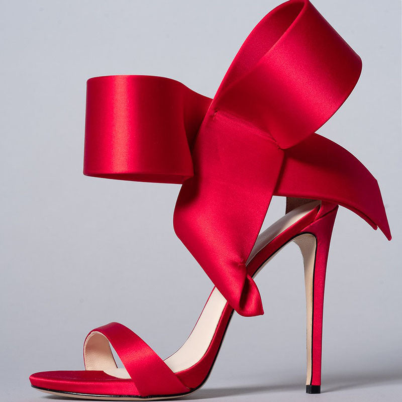 EB | Sommer Übergröße Schleife Knöchelriemen High Heels Sandalen für Frauen