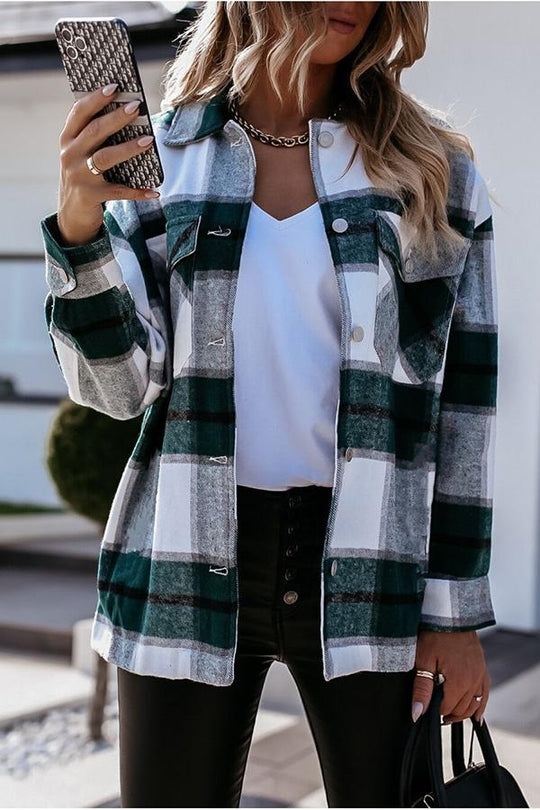 EB | Feeling Plaid Mit Taschen Entspannte Jacke