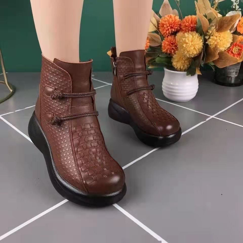 Damen-Lederstiefeletten, vintage & elegant EB EB