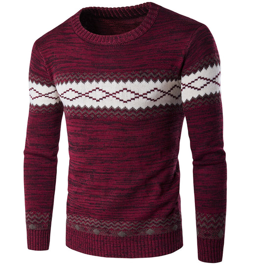 Herren modischer Strickpullover mit grafischem Muster EB